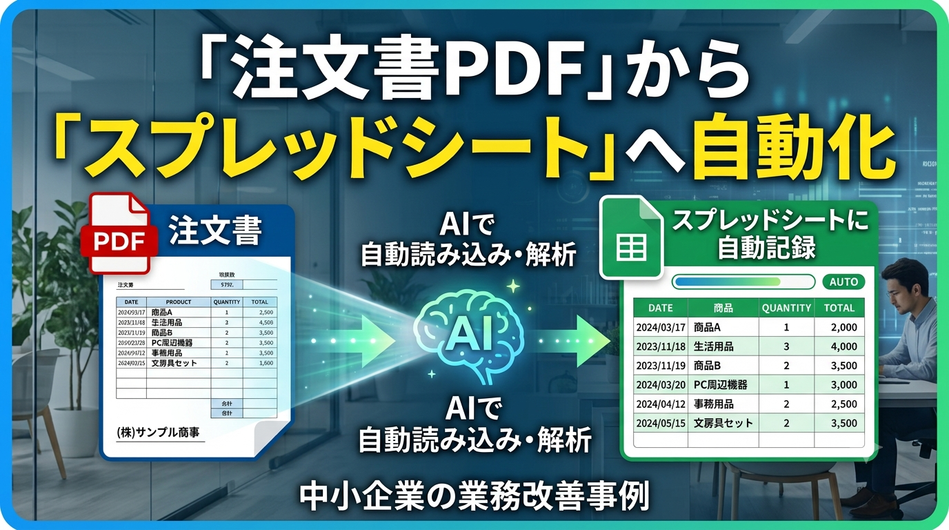 注文書PDFをAIで読み込み、スプレッドシートに自動記録
