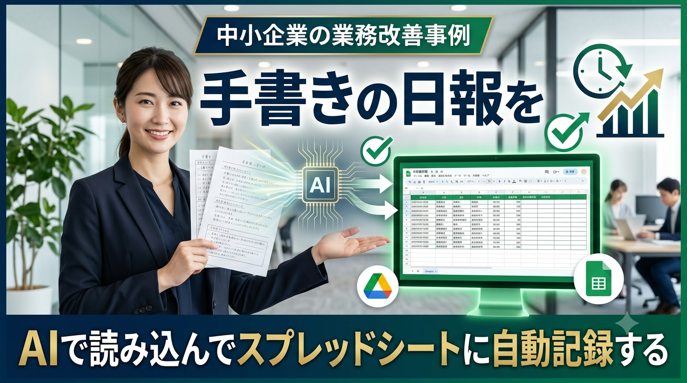 手書きの日報をAIで読み込み、スプレッドシートに自動記録
